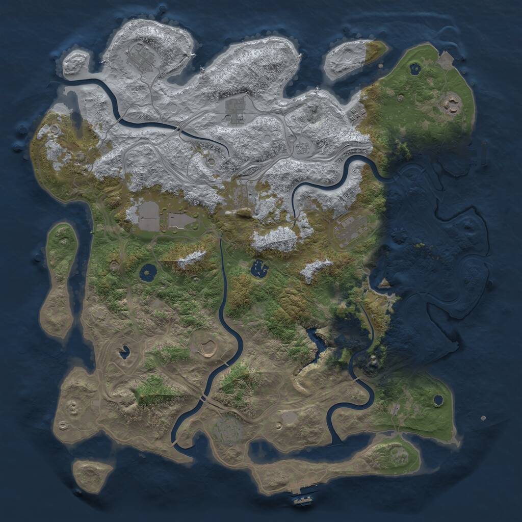 Rust Map: Procedural Map, Size: 4500, Seed: 6012, 17 Monuments