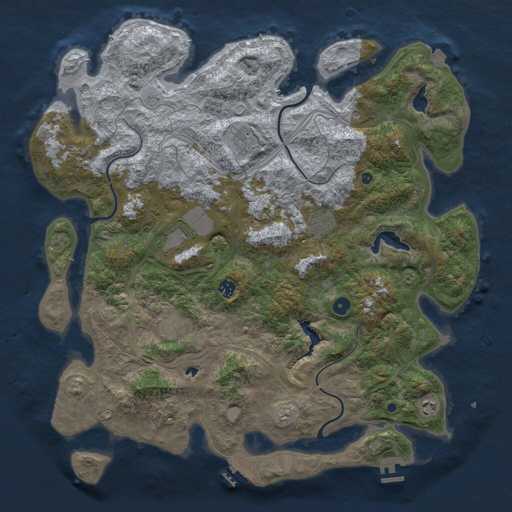 Rust Map: Procedural Map, Size: 4500, Seed: 6012, 14 Monuments