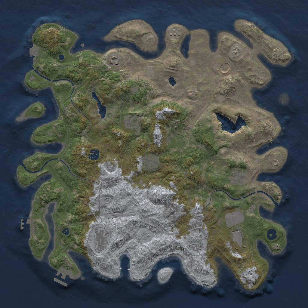 Rust Map: Procedural Map, Size: 4250, Seed: 701124, 16 Monuments