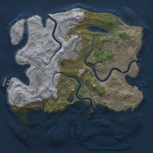 Thumbnail Rust Map: Procedural Map, Size: 3750, Seed: 102002399, 14 Monuments
