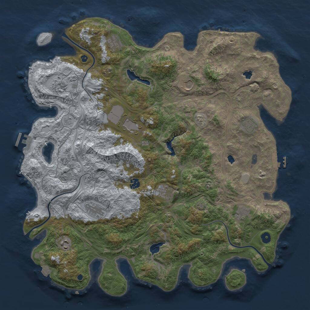 Rust Map: Procedural Map, Size: 4500, Seed: 1587596812, 16 Monuments