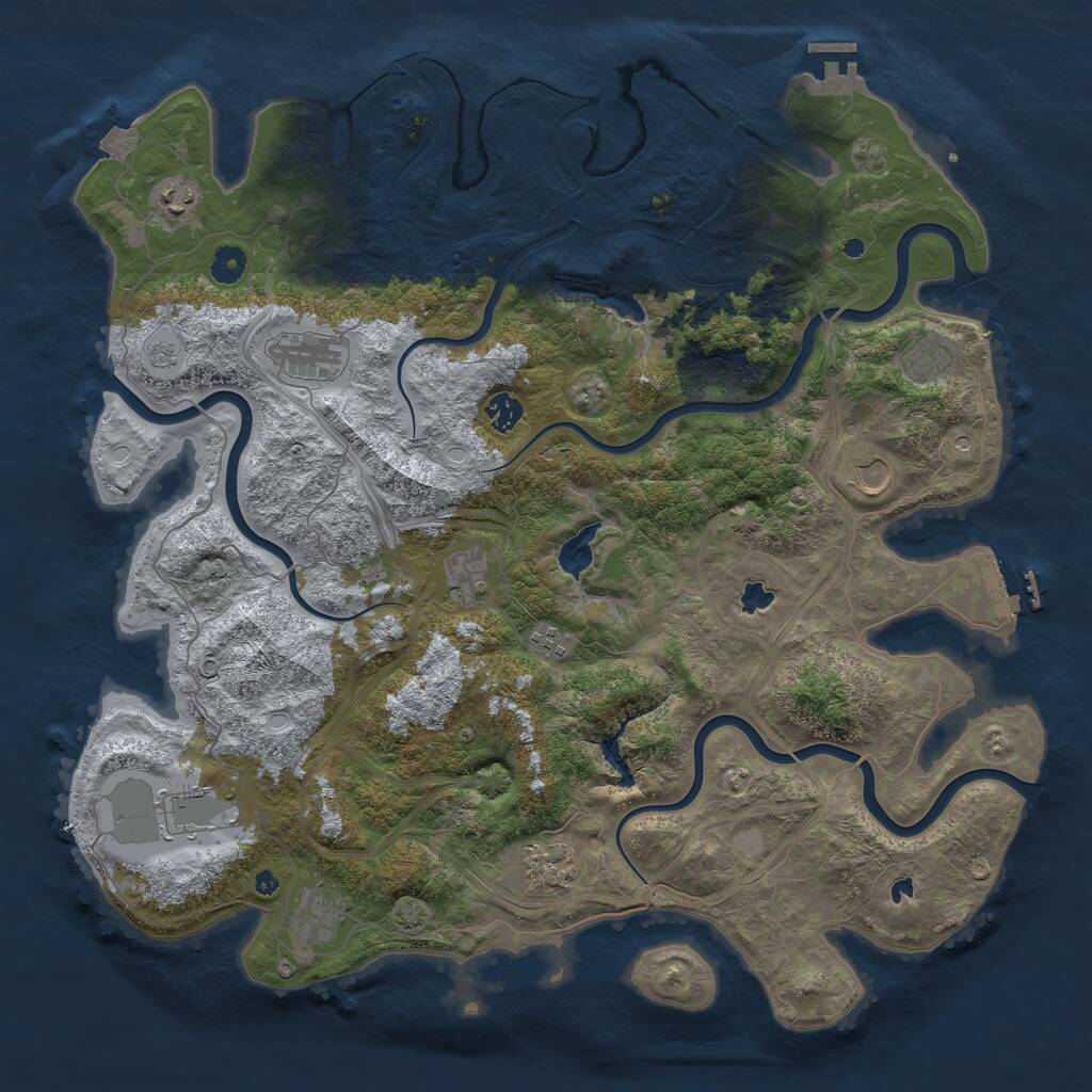Rust Map: Procedural Map, Size: 4500, Seed: 1928948383, 16 Monuments