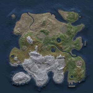 Thumbnail Rust Map: Procedural Map, Size: 3000, Seed: 1299977936, 11 Monuments