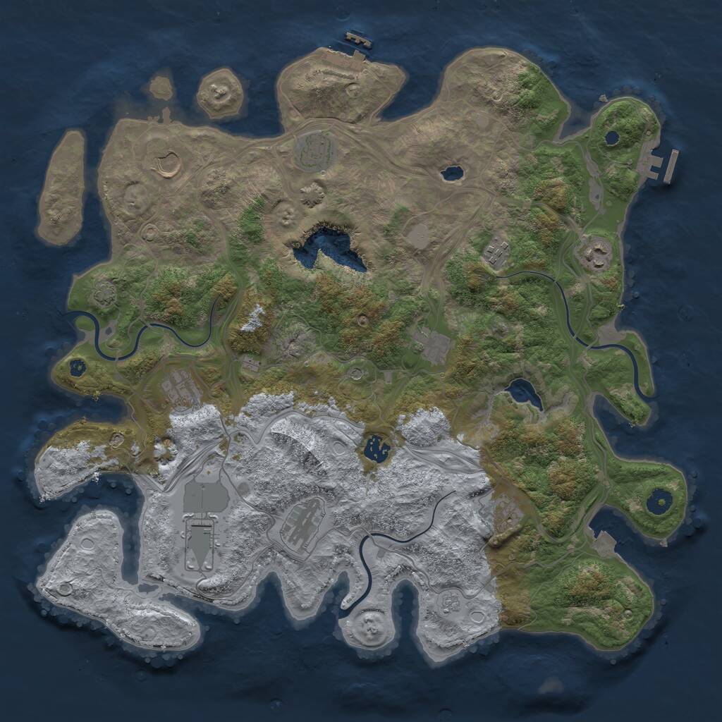 Rust Map: Procedural Map, Size: 4250, Seed: 7112024, 16 Monuments