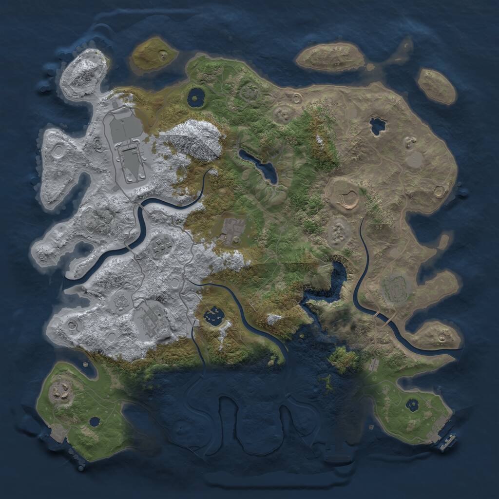 Rust Map: Procedural Map, Size: 4000, Seed: 558373474, 14 Monuments