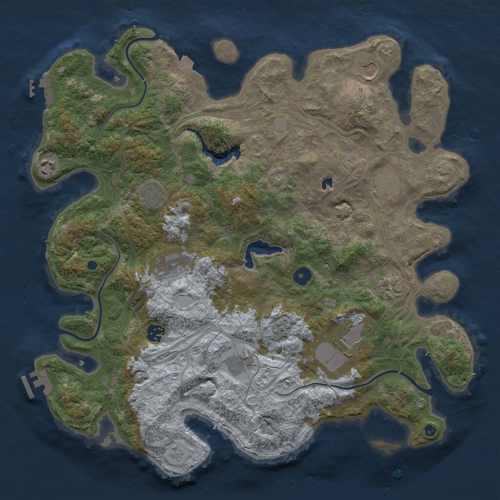 Rust Map: Procedural Map, Size: 4250, Seed: 307302857, 16 Monuments
