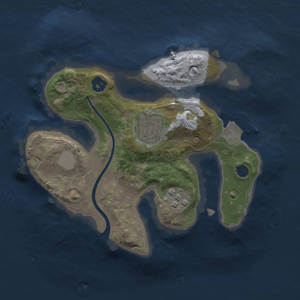 Rust Map: Procedural Map, Size: 2000, Seed: 738600895, 3 Monuments
