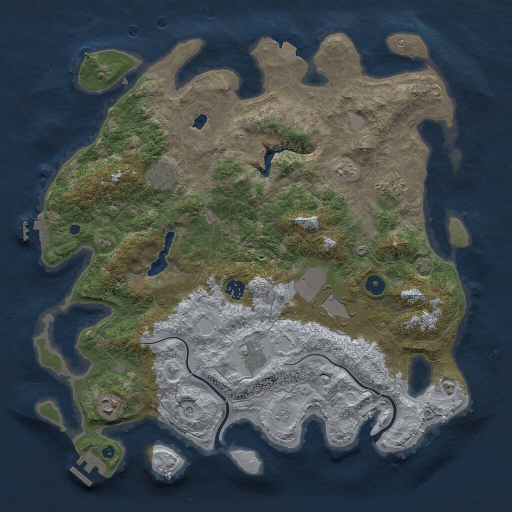 Rust Map: Procedural Map, Size: 4000, Seed: 901, 12 Monuments