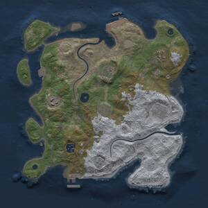 Thumbnail Rust Map: Procedural Map, Size: 3300, Seed: 7625569, 13 Monuments