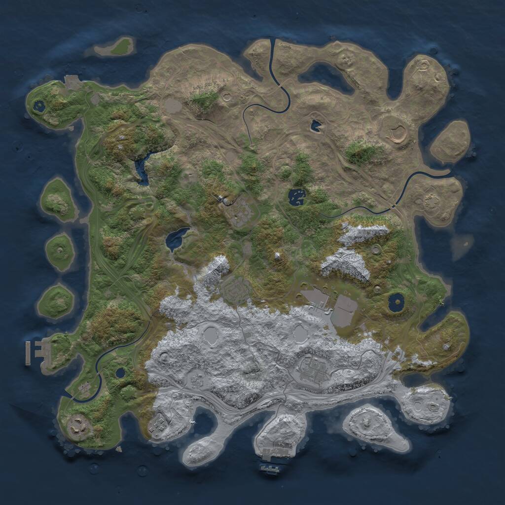 Rust Map: Procedural Map, Size: 4250, Seed: 238595841, 14 Monuments