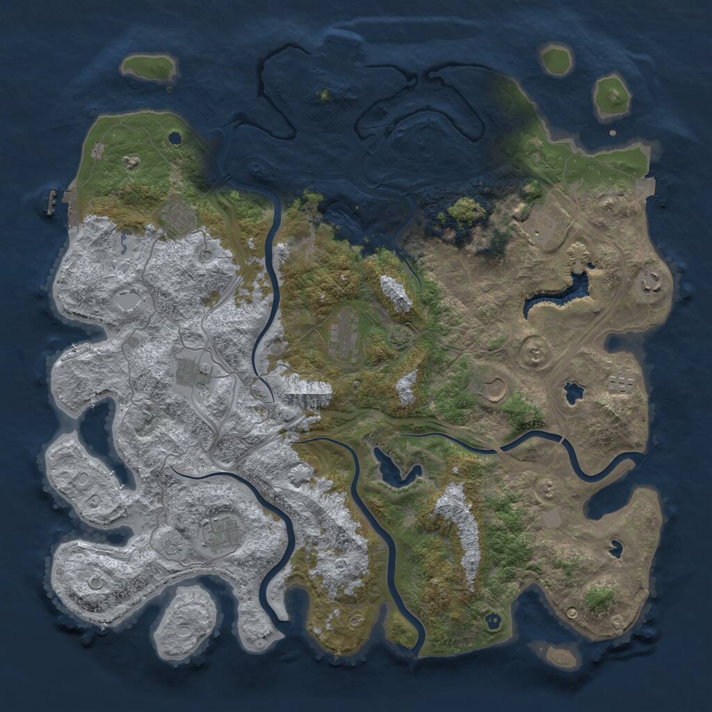 Rust Map: Procedural Map, Size: 4500, Seed: 300792008, 14 Monuments