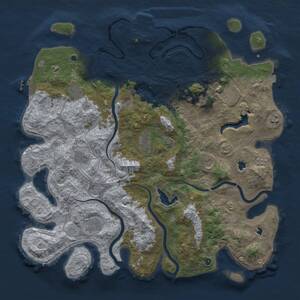 Thumbnail Rust Map: Procedural Map, Size: 4500, Seed: 300792008, 14 Monuments