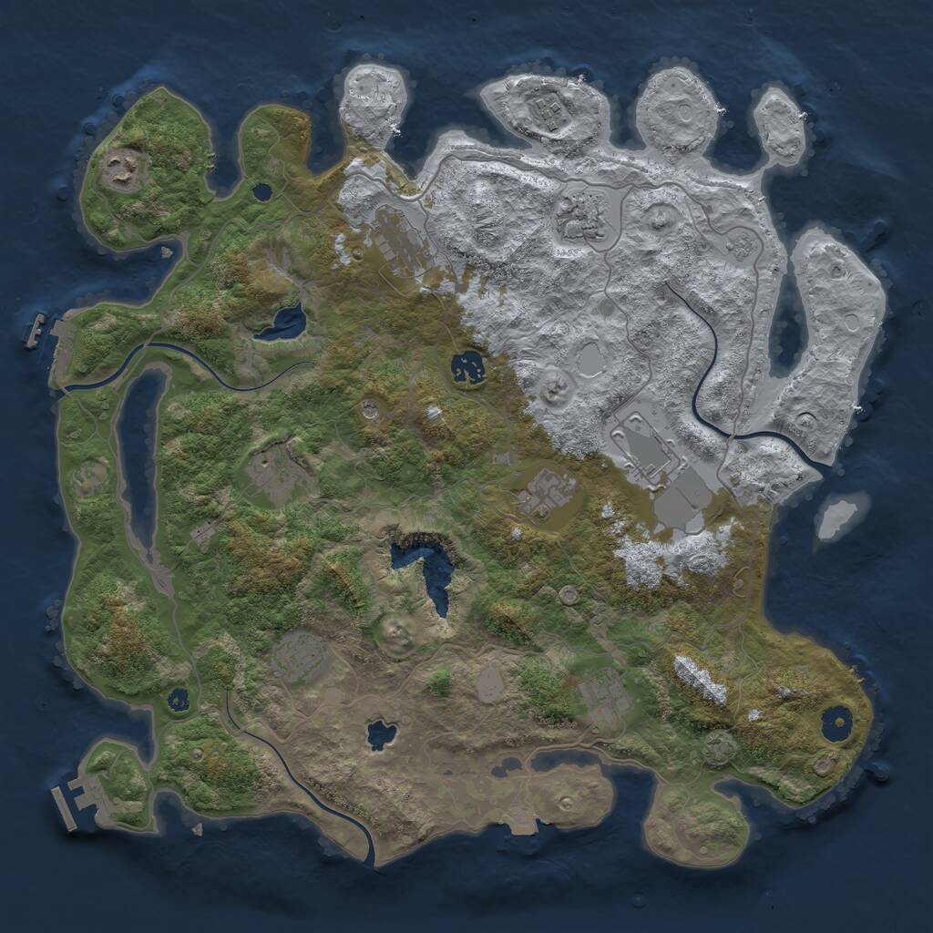 Rust Map: Procedural Map, Size: 4096, Seed: 478979169, 16 Monuments