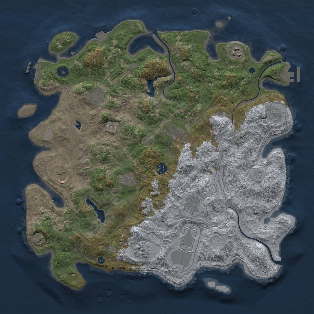 Rust Map: Procedural Map, Size: 4250, Seed: 222401124, 17 Monuments