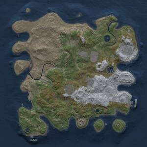 Thumbnail Rust Map: Procedural Map, Size: 3500, Seed: 951954899, 14 Monuments