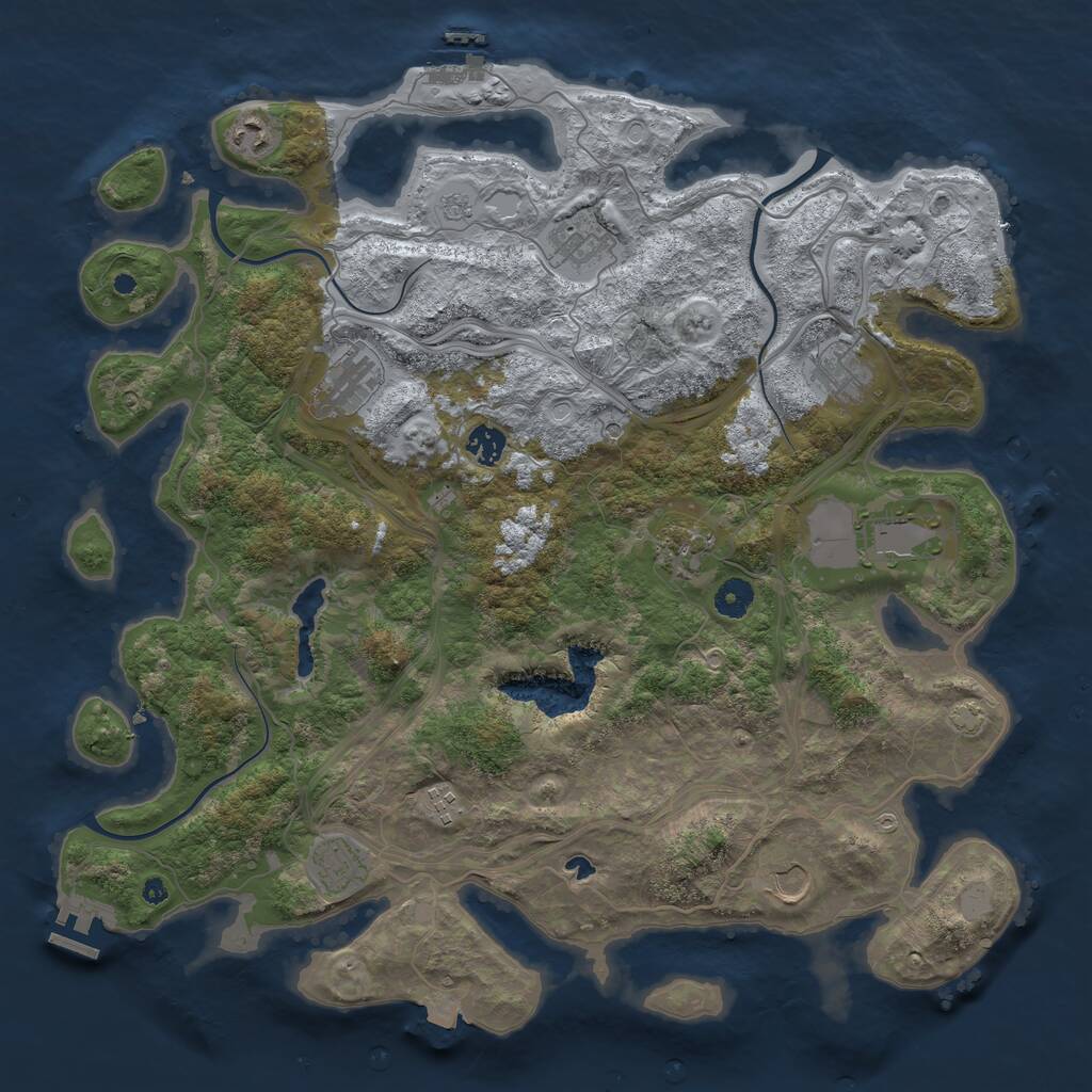 Rust Map: Procedural Map, Size: 4250, Seed: 1659812733, 16 Monuments