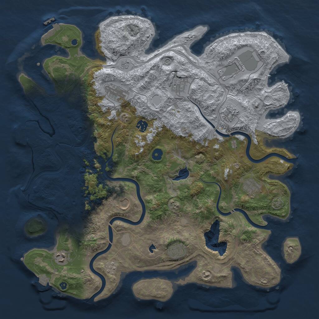 Rust Map: Procedural Map, Size: 4250, Seed: 7114462, 16 Monuments