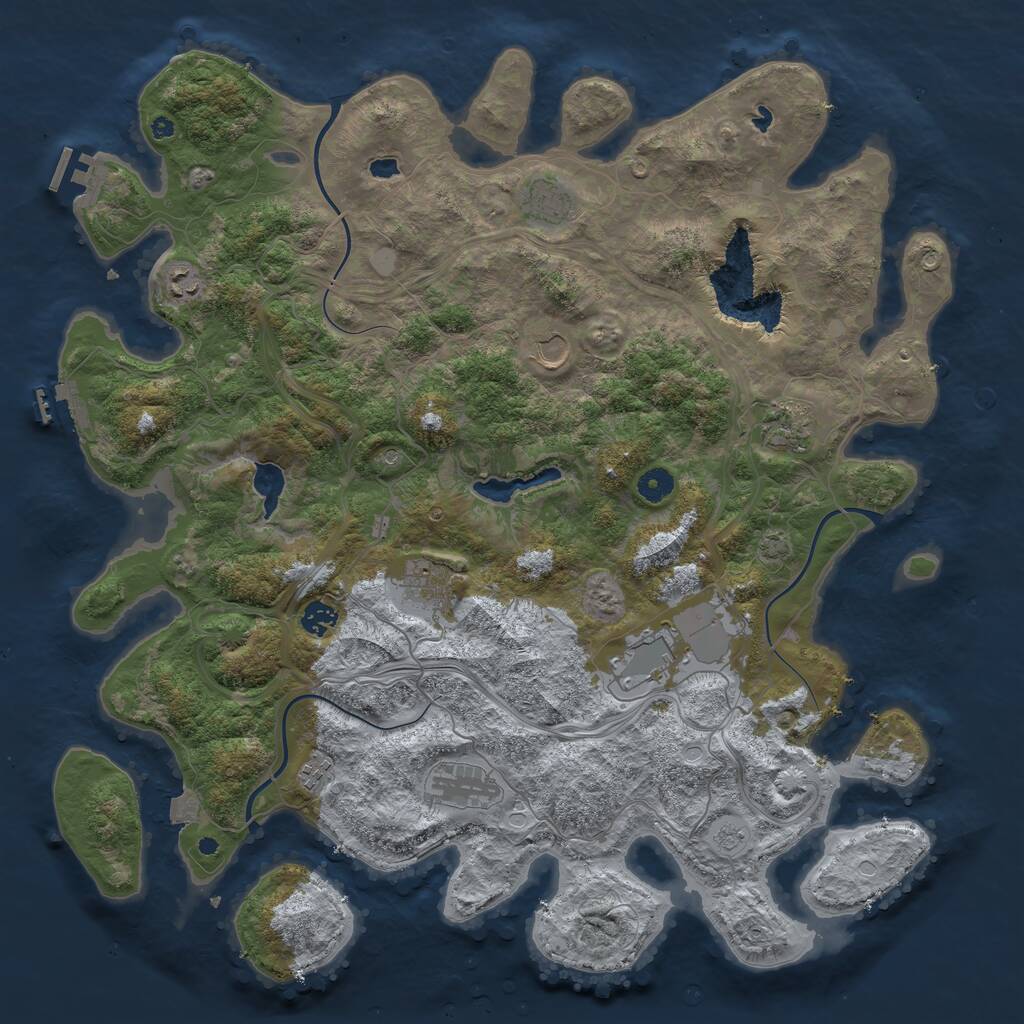 Rust Map: Procedural Map, Size: 4500, Seed: 1012466934, 15 Monuments