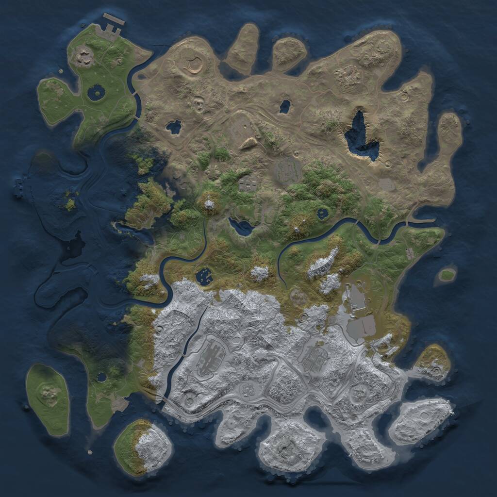 Rust Map: Procedural Map, Size: 4500, Seed: 1012466934, 17 Monuments