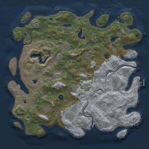 Thumbnail Rust Map: Procedural Map, Size: 4500, Seed: 32110696, 14 Monuments