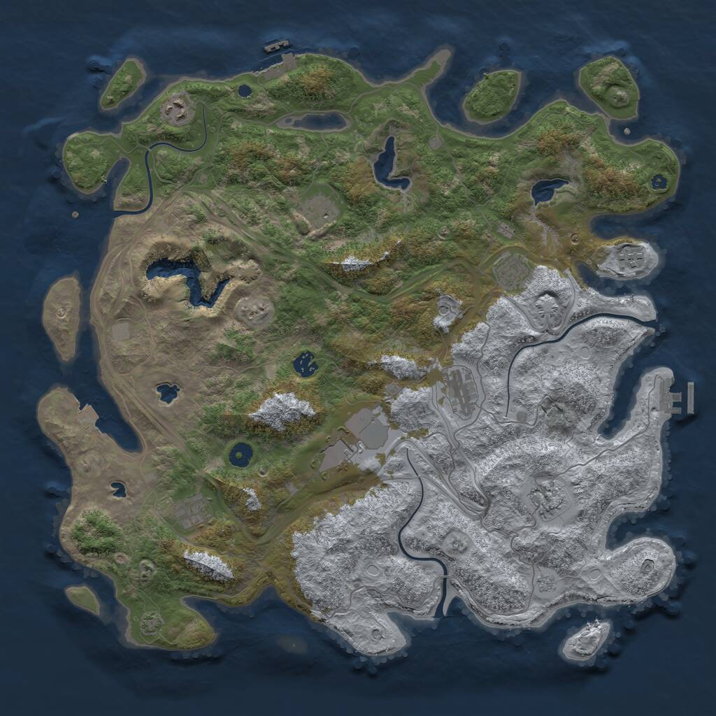 Rust Map: Procedural Map, Size: 4500, Seed: 32110696, 15 Monuments