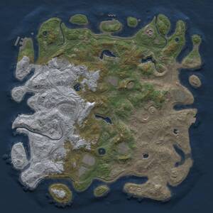 Thumbnail Rust Map: Procedural Map, Size: 4500, Seed: 23385408, 17 Monuments