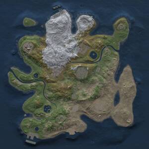 Thumbnail Rust Map: Procedural Map, Size: 3000, Seed: 2064342570, 12 Monuments