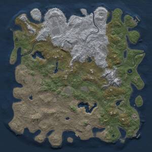 Thumbnail Rust Map: Procedural Map, Size: 5000, Seed: 1292857420, 17 Monuments