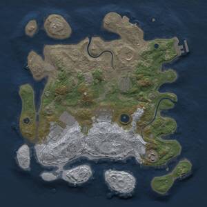 Thumbnail Rust Map: Procedural Map, Size: 3500, Seed: 1112392491, 11 Monuments