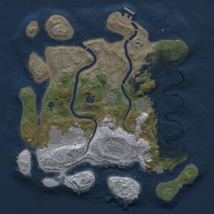 Thumbnail Rust Map: Procedural Map, Size: 3500, Seed: 1112392491, 12 Monuments
