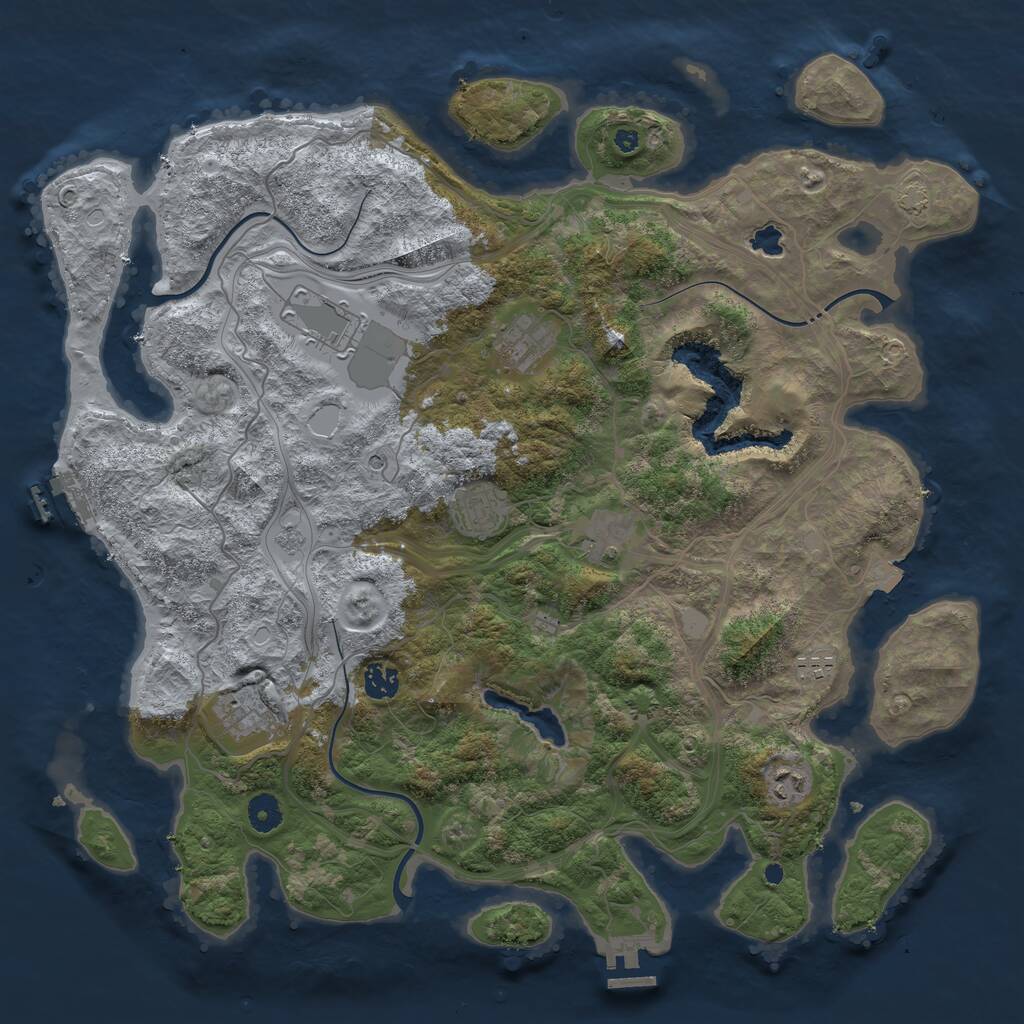 Rust Map: Procedural Map, Size: 4250, Seed: 2159867, 14 Monuments