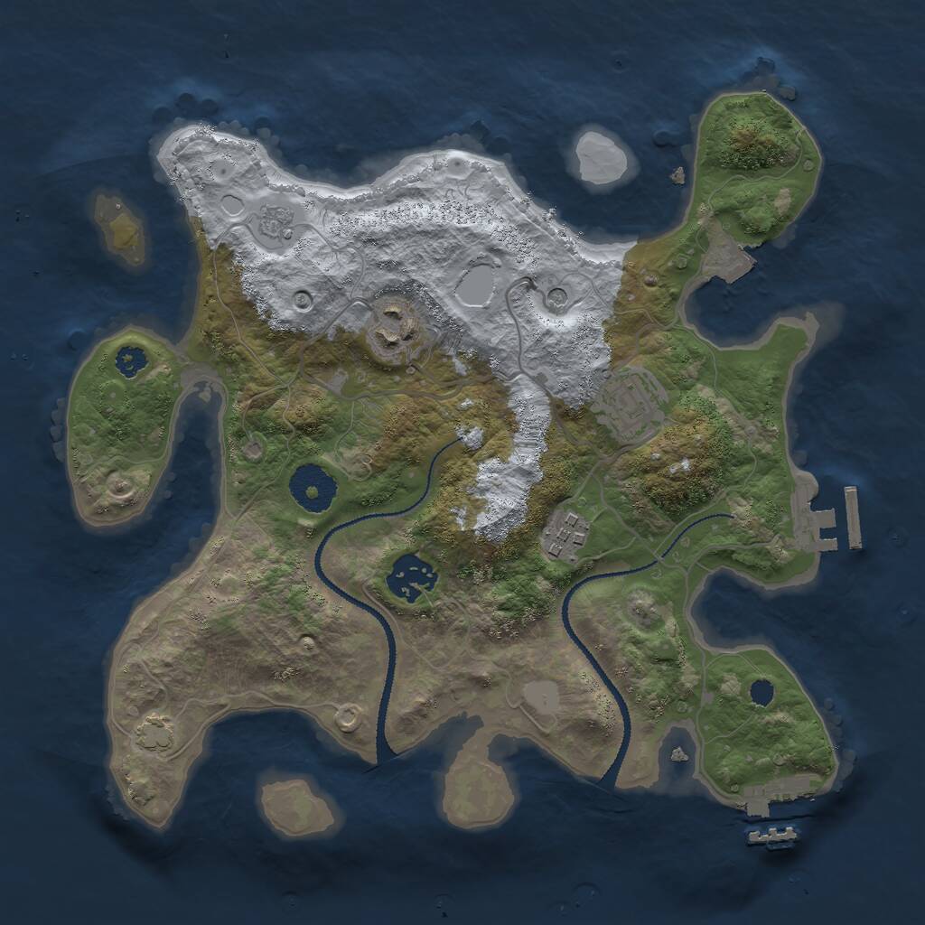 Rust Map: Procedural Map, Size: 3000, Seed: 39451399, 10 Monuments