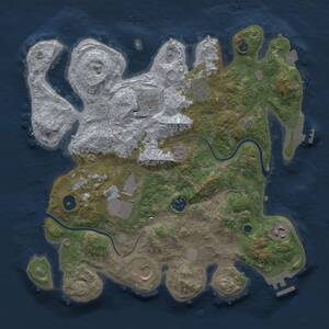 Thumbnail Rust Map: Procedural Map, Size: 3500, Seed: 17433226, 13 Monuments