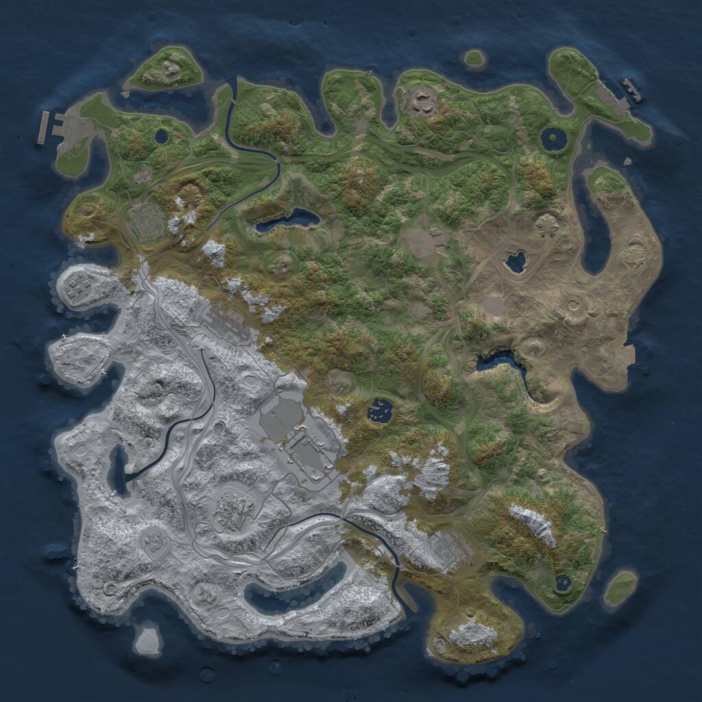 Rust Map: Procedural Map, Size: 4250, Seed: 1053286966, 15 Monuments