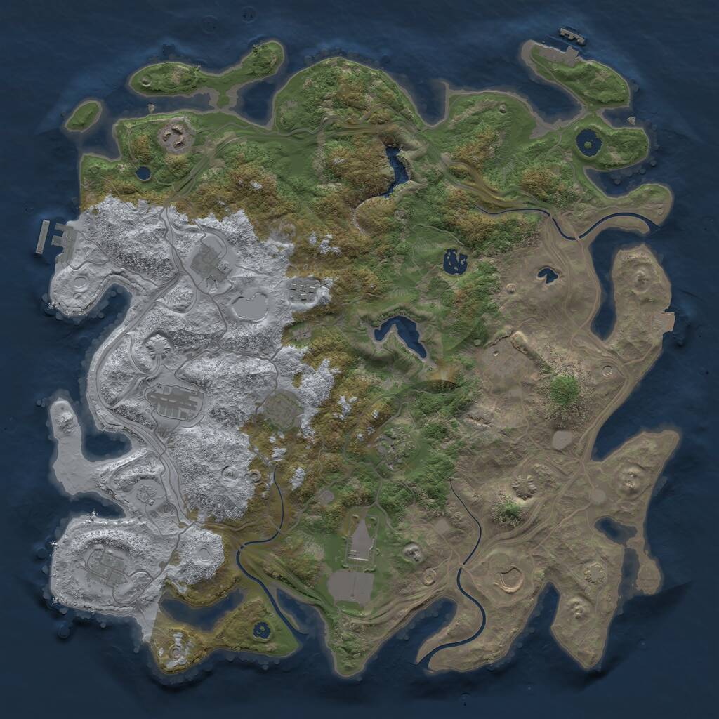 Rust Map: Procedural Map, Size: 4250, Seed: 1446861947, 17 Monuments