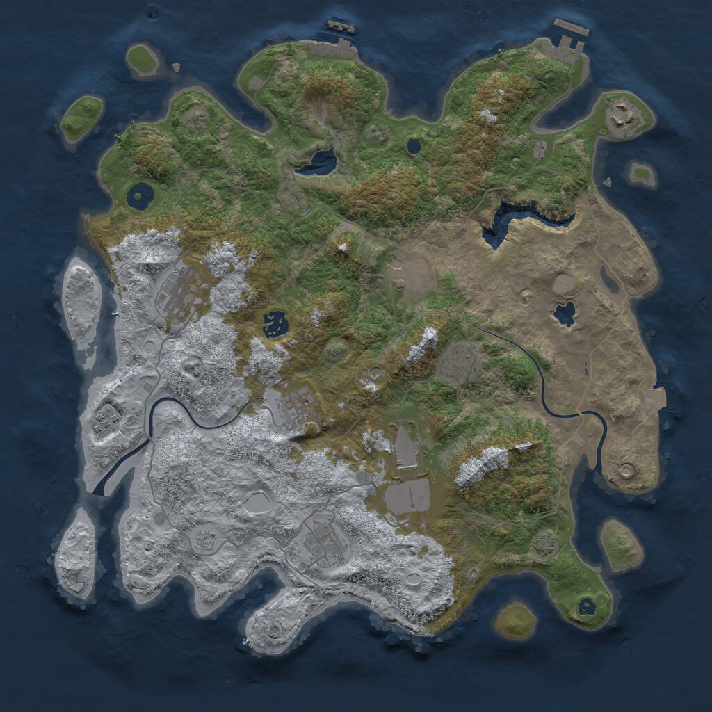 Rust Map: Procedural Map, Size: 4000, Seed: 1833328039, 15 Monuments