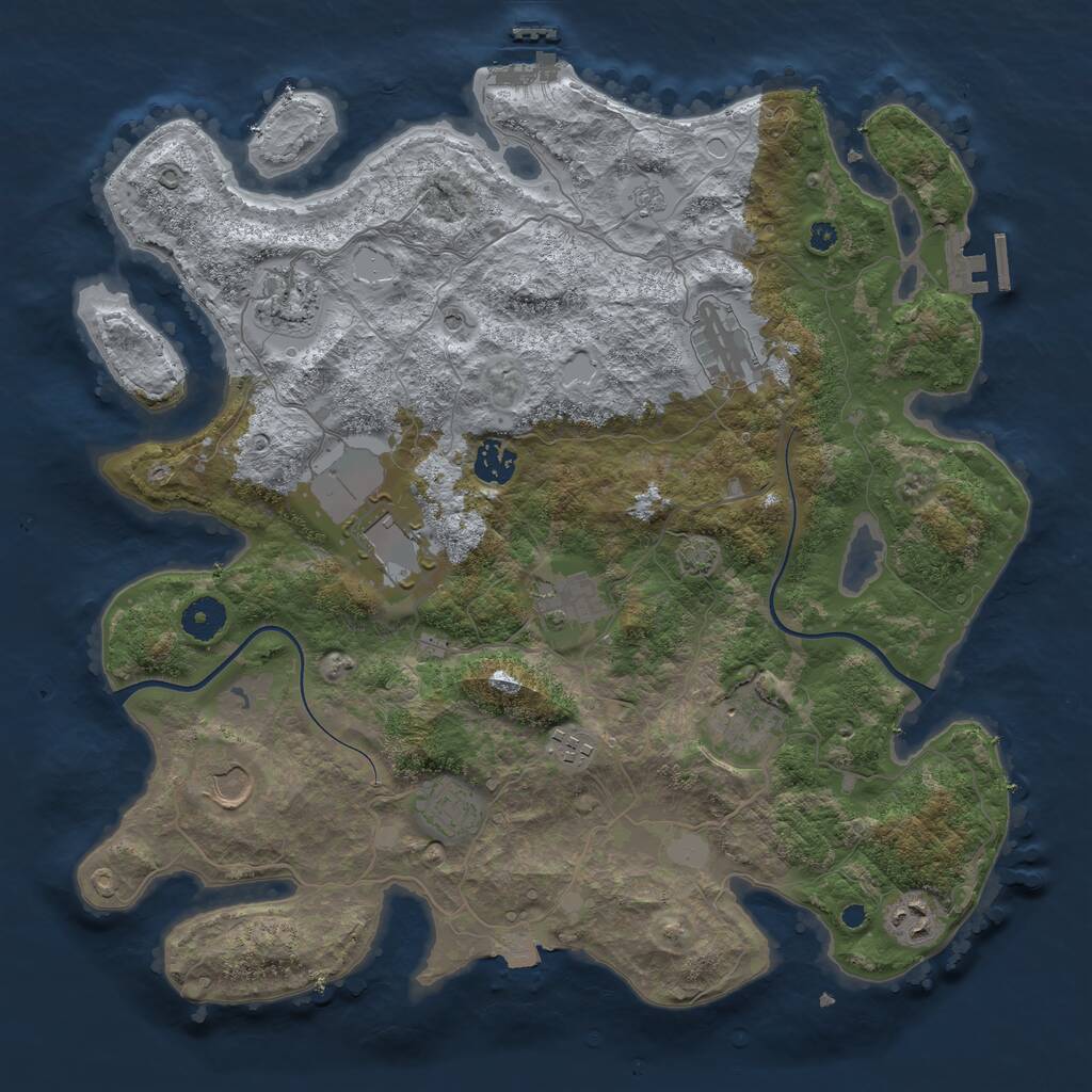 Rust Map: Procedural Map, Size: 3840, Seed: 211108, 16 Monuments