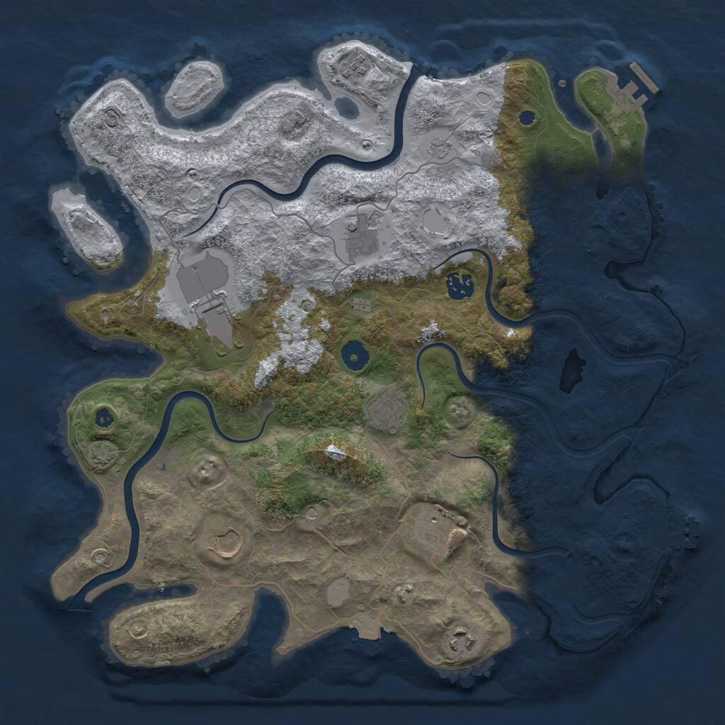 Rust Map: Procedural Map, Size: 3840, Seed: 211108, 14 Monuments