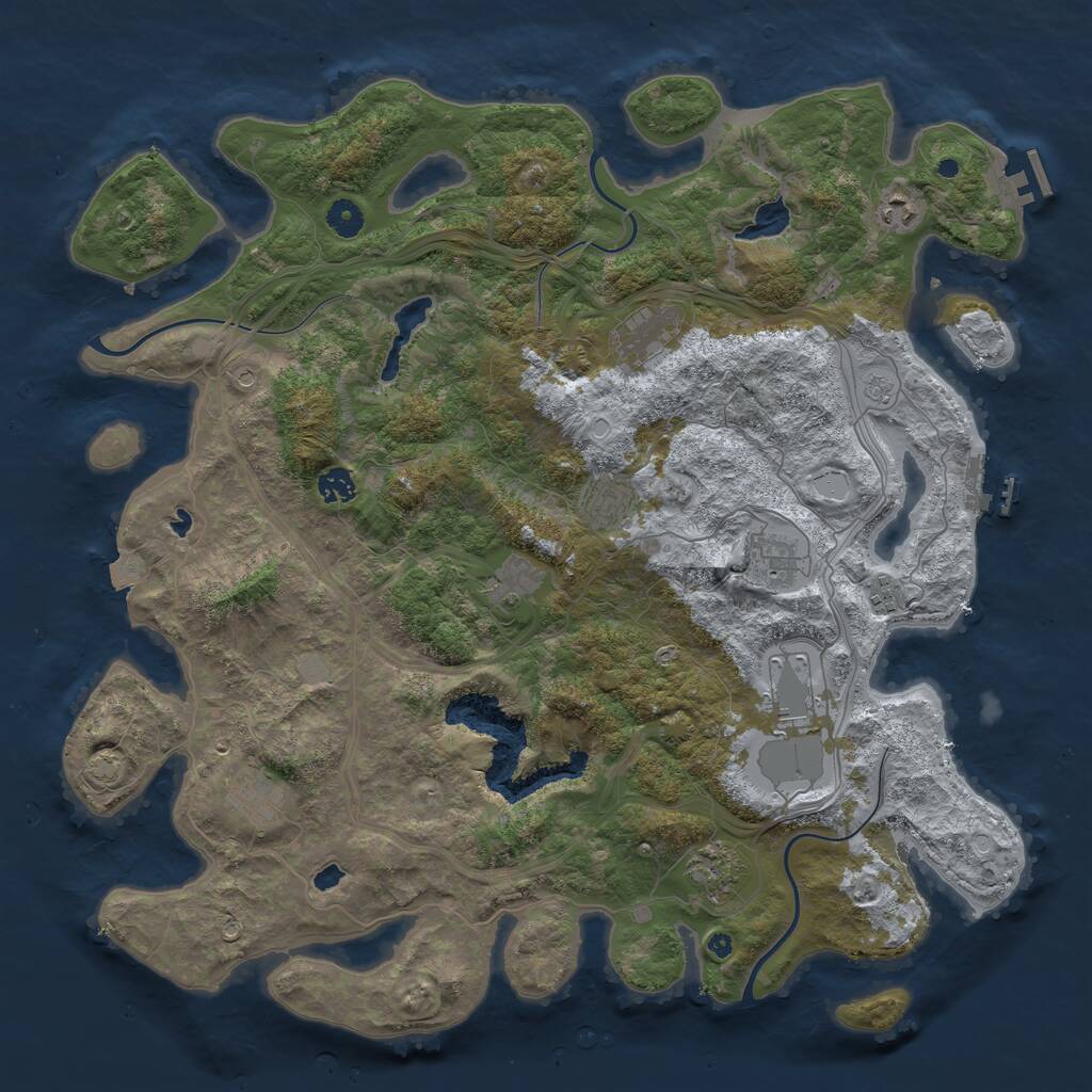 Rust Map: Procedural Map, Size: 4500, Seed: 589906289, 16 Monuments