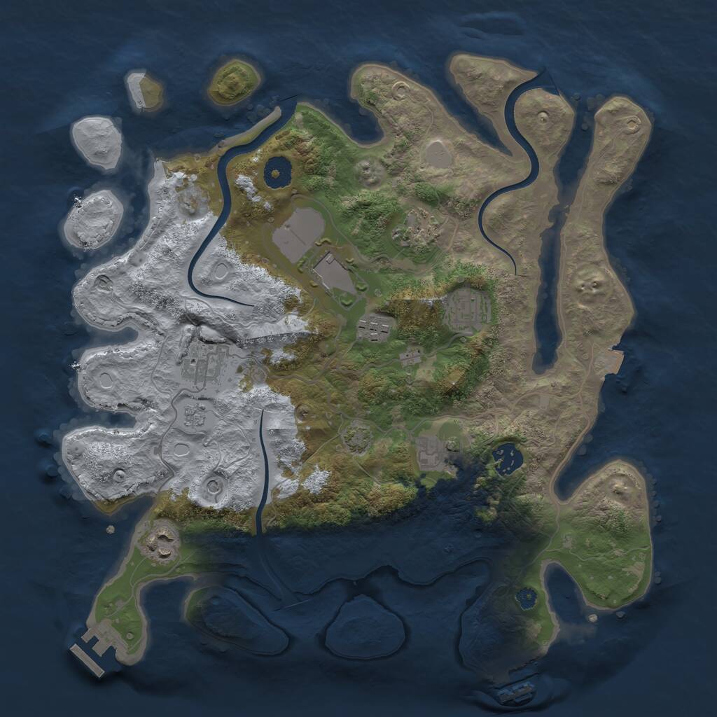 Rust Map: Procedural Map, Size: 3500, Seed: 1914120508, 14 Monuments