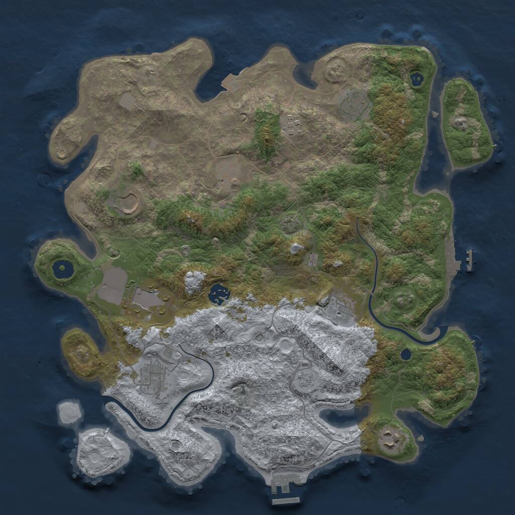 Rust Map: Procedural Map, Size: 3800, Seed: 23186, 15 Monuments