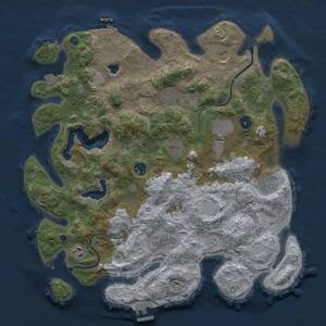 Thumbnail Rust Map: Procedural Map, Size: 4000, Seed: 1234873599, 14 Monuments