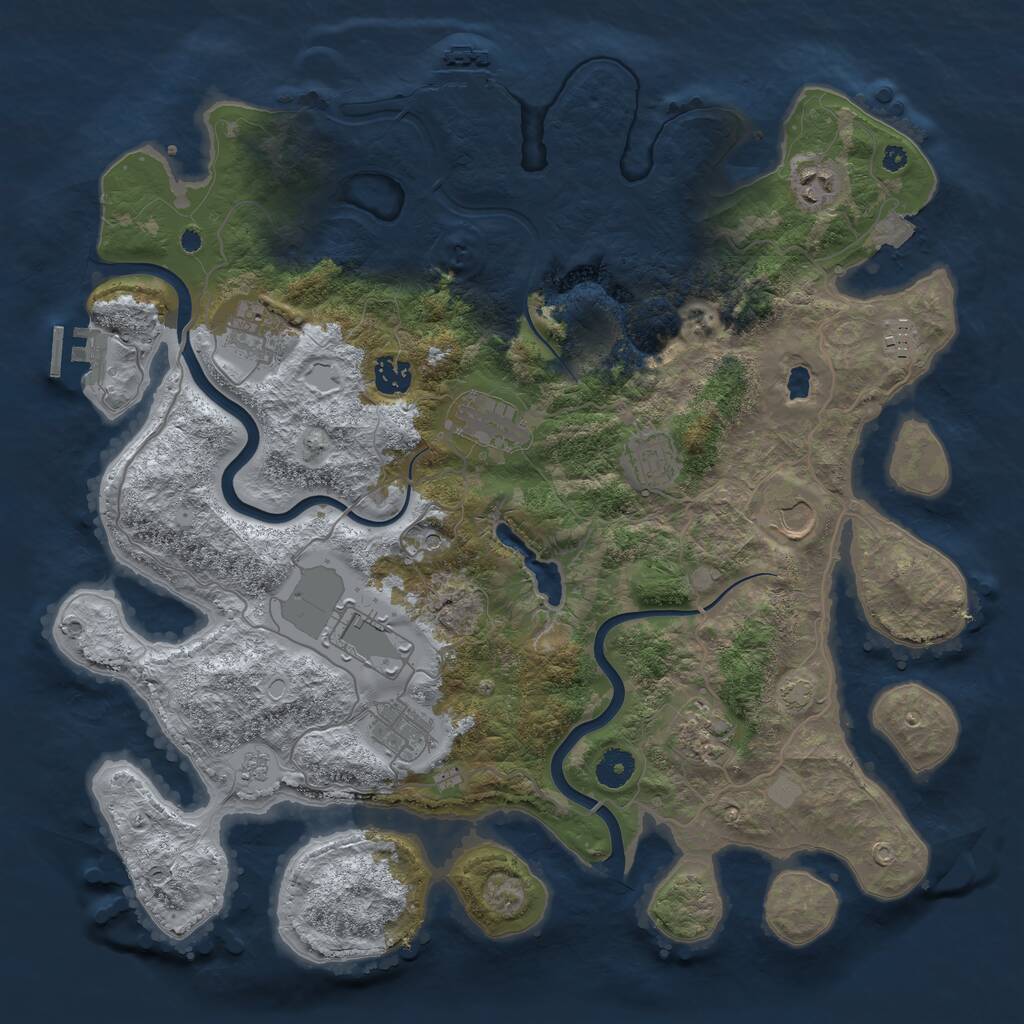Rust Map: Procedural Map, Size: 4000, Seed: 26475896, 16 Monuments