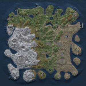 Thumbnail Rust Map: Procedural Map, Size: 4000, Seed: 26475896, 14 Monuments