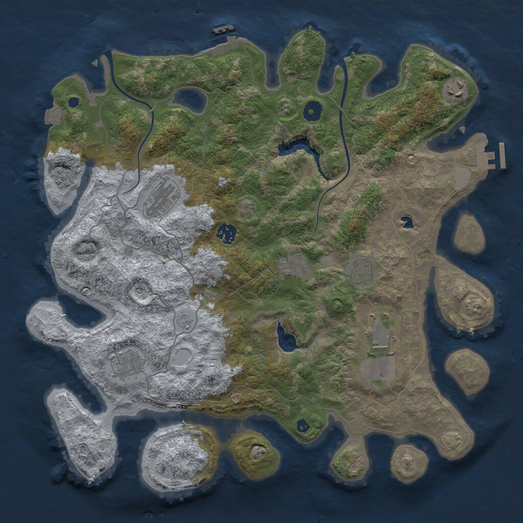 Rust Map: Procedural Map, Size: 4000, Seed: 26475896, 14 Monuments