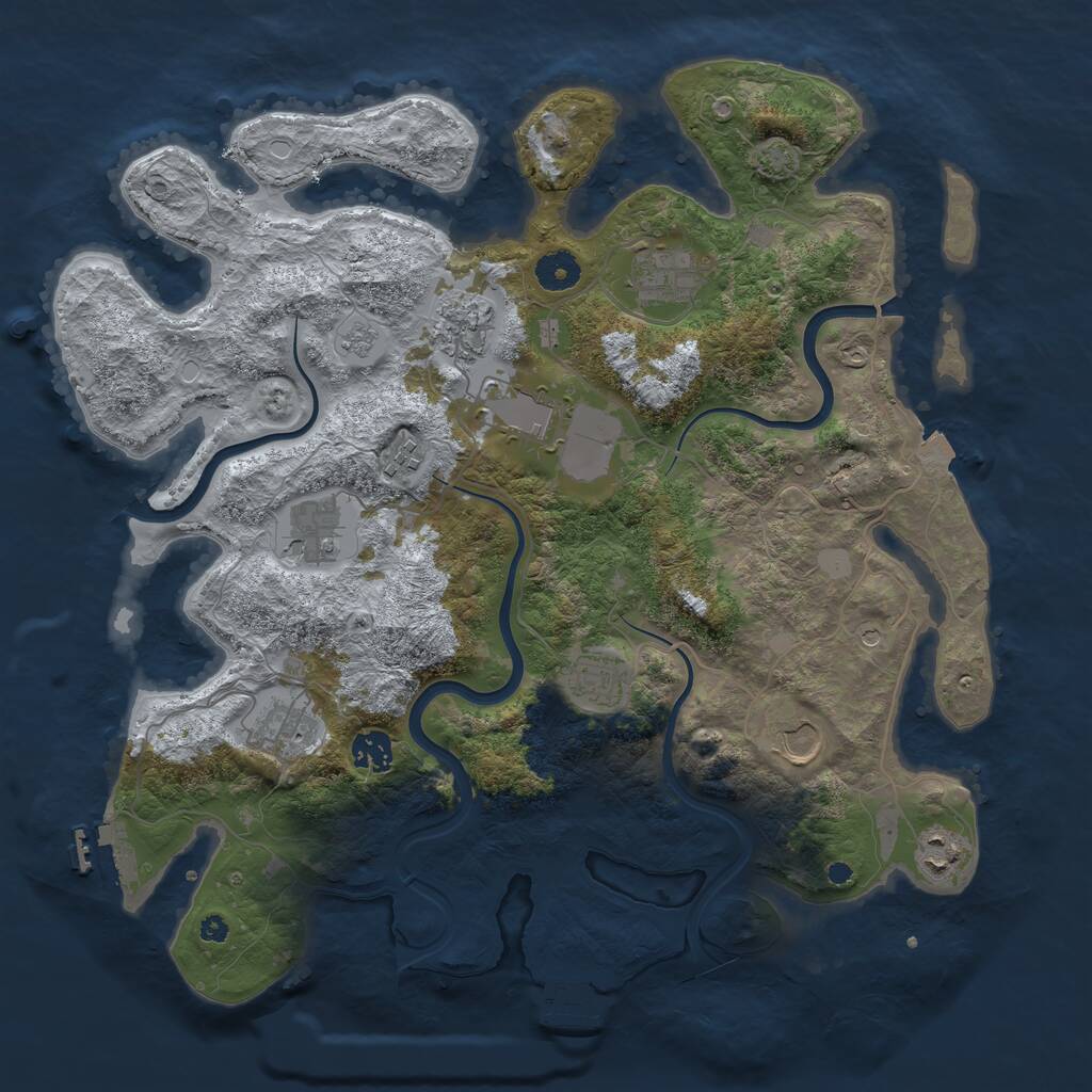 Rust Map: Procedural Map, Size: 3900, Seed: 320, 16 Monuments