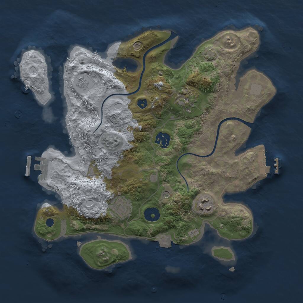 Rust Map: Procedural Map, Size: 3000, Seed: 1850600, 10 Monuments