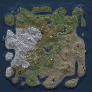 Thumbnail Rust Map: Procedural Map, Size: 4500, Seed: 246628754, 16 Monuments