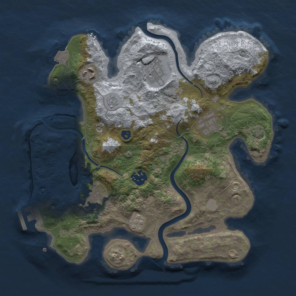 Rust Map: Procedural Map, Size: 3000, Seed: 30612, 11 Monuments