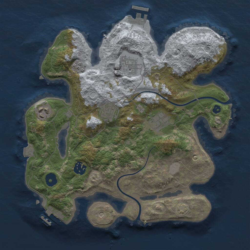 Rust Map: Procedural Map, Size: 3000, Seed: 30612, 11 Monuments